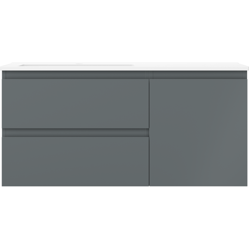 Mexen Orio meuble de salle de bain 100 cm avec lavabo Otis gauche, 2S, 1D, graphite mat/blanc mat - 91A13-10047-3-BBFFF66-W18L01