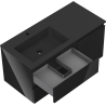 Mexen Orio armoire de salle de bain 100 cm avec lavabo Otis gauche, 2S, 1D, noir brillant/noir mat
