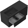 Mexen Orio armoire de salle de bain 100 cm avec lavabo Otis gauche, 2S, 1P, noir mat - 91A13-10047-3-BBFFF71-W18L71