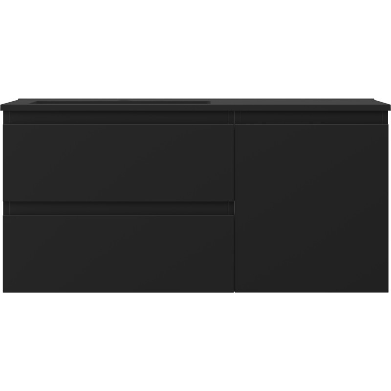 Mexen Orio armoire de salle de bain 100 cm avec lavabo Otis gauche, 2S, 1P, noir mat - 91A13-10047-3-BBFFF71-W18L71