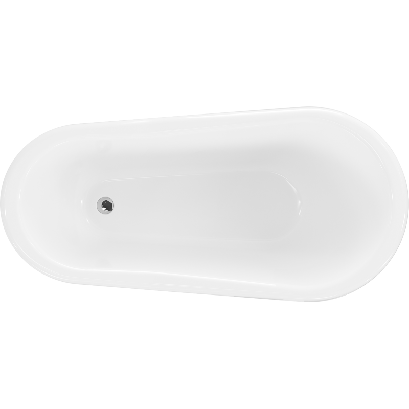 Mexen Retro baignoire autoportante 150 x 73 cm, blanche, pieds chromés - 53251507300-00