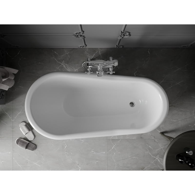 Mexen Retro baignoire autoportante 150 x 73 cm, blanche, pieds chromés - 53251507300-00