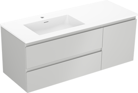 Mexen Orio meuble de salle de bain 120 cm avec lavabo Otis gauche, 2S, 1D, gris mat/blanc mat - 91A13-12047-3-BBFFF62-W18L01