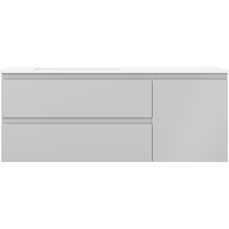 Mexen Orio meuble de salle de bain 120 cm avec lavabo Otis gauche, 2S, 1D, gris mat/blanc mat - 91A13-12047-3-BBFFF62-W18L01