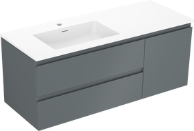 Mexen Orio meuble de salle de bain 120 cm avec lavabo Otis gauche, 2S, 1D, graphite mat/blanc mat - 91A13-12047-3-BBFFF66-W18L01