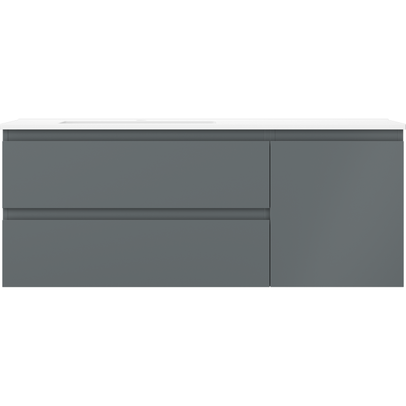 Mexen Orio meuble de salle de bain 120 cm avec lavabo Otis gauche, 2S, 1D, graphite mat/blanc mat - 91A13-12047-3-BBFFF66-W18L01