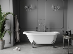 Mexen Retro baignoire autonome 150 x 73 cm, Blanc, pieds Chrome - 53251507300-00
