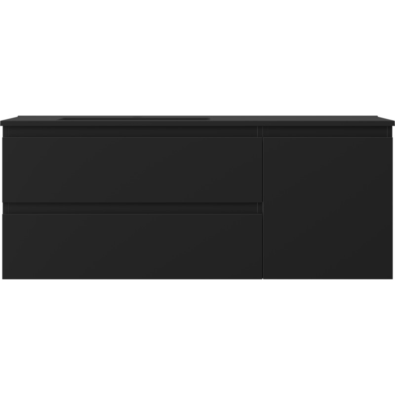 Mexen Orio armoire de salle de bain 120 cm avec lavabo Otis gauche, 2S, 1D, noir mat - 91A13-12047-3-BBFFF71-W18L71