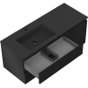 Mexen Orio meuble de salle de bain 120 cm avec lavabo Otis gauche, 2S, 1D, noir mat - 91A13-12047-3-BBFFF71-W18L71