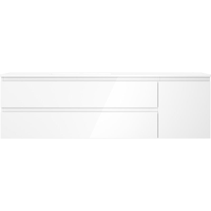 Mexen Orio Armoire de salle de bain 160 cm avec lavabo Otis gauche, 2S, 1D, blanc brillant - 91A13-16047-3-BBFFF00-W18L00