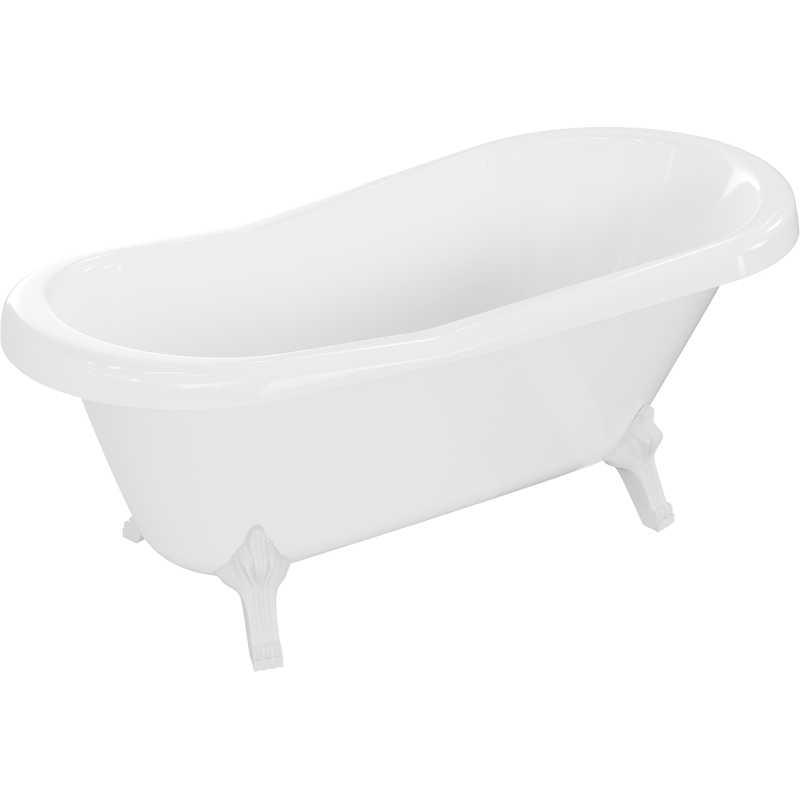 Mexen Retro baignoire autoportante 150 x 73 cm, blanche, pieds blancs - 53251507300-20