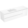 Mexen Orio armoire de salle de bain 160 cm avec lavabo Otis à gauche, 2S, 1D, blanc mat - 91A13-16047-3-BBFFF01-W18L01
