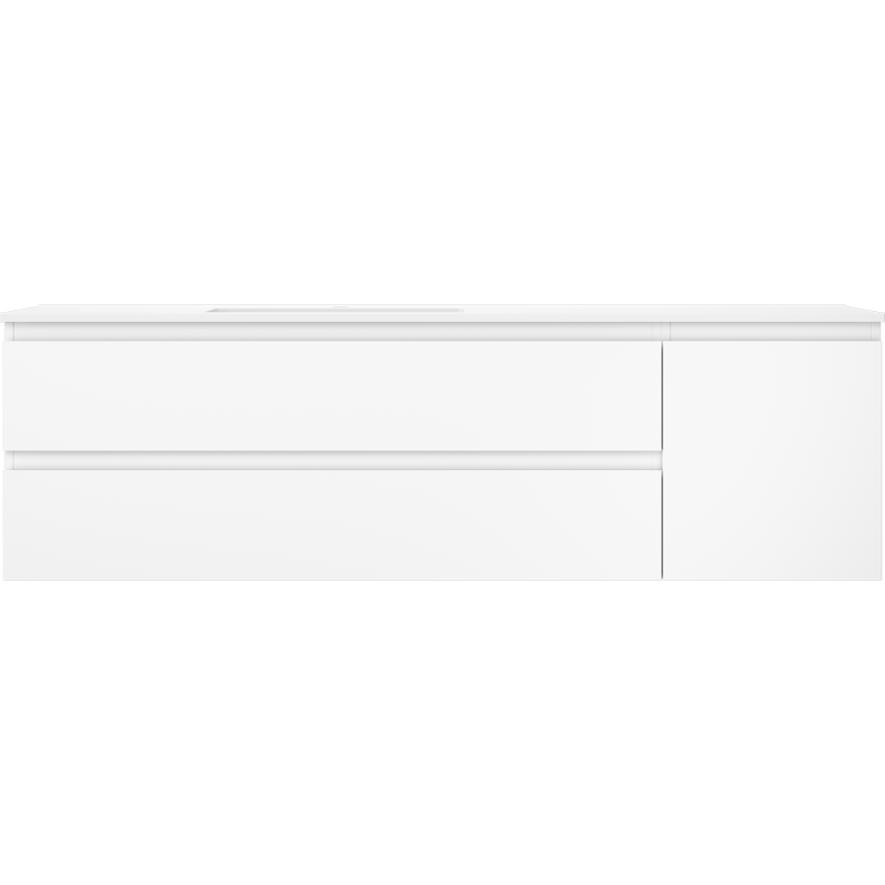 Mexen Orio armoire de salle de bain 160 cm avec lavabo Otis à gauche, 2S, 1D, blanc mat - 91A13-16047-3-BBFFF01-W18L01