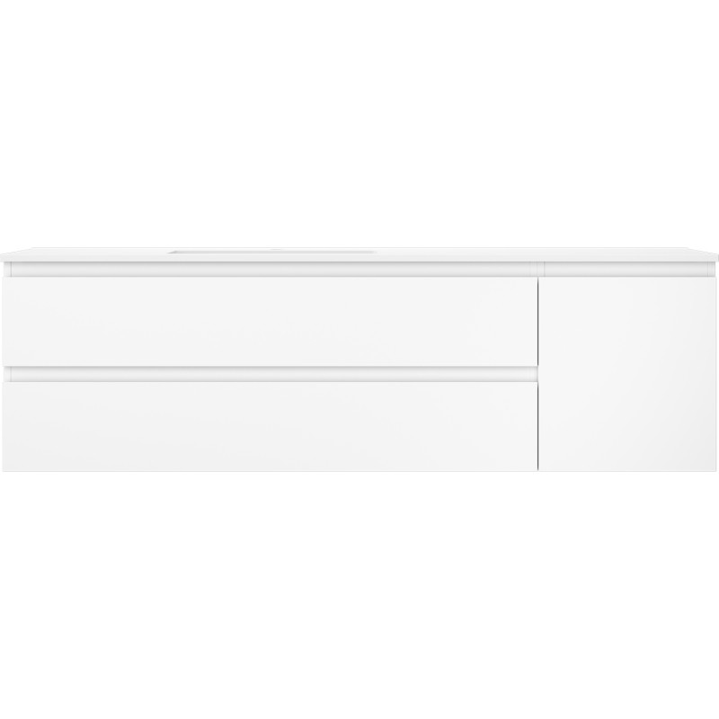 Mexen Orio meuble de salle de bain 160 cm avec lavabo Otis à gauche, 2 tiroirs, 1 porte, blanc mat