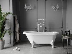 Mexen Retro baignoire autonome 150 x 73 cm, Blanc, pieds Blanc - 53251507300-20