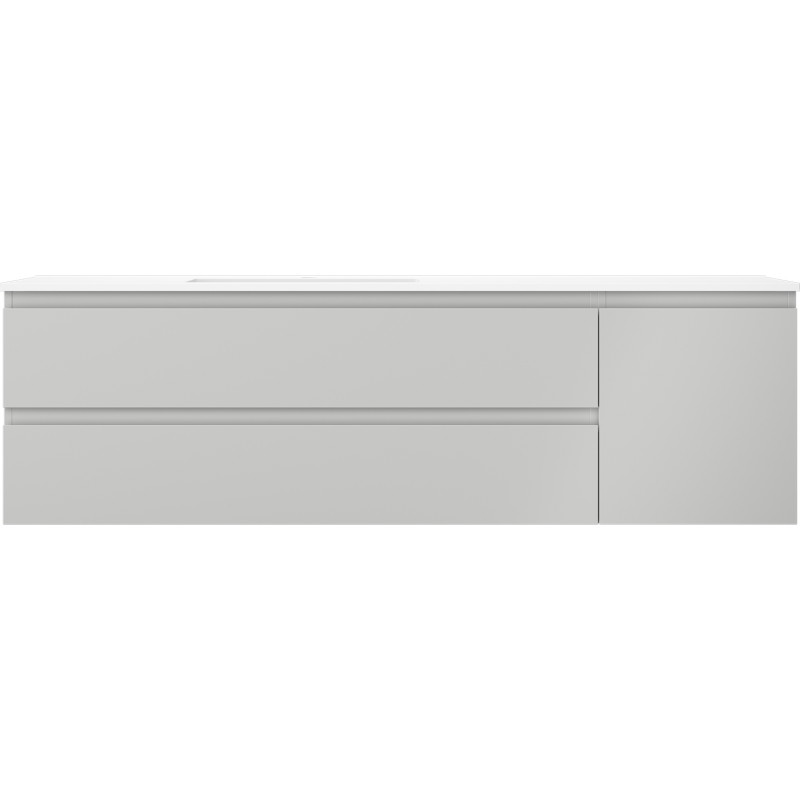 Mexen Orio meuble de salle de bain 160 cm avec lavabo Otis gauche, 2S, 1D, gris mat/blanc mat - 91A13-16047-3-BBFFF62-W18L01