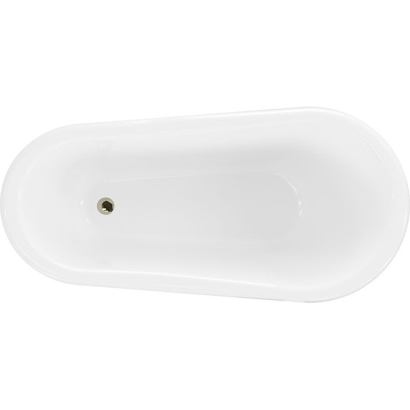 Mexen Retro baignoire autoportante 150 x 73 cm, blanche, pieds dorés - 53251507300-50