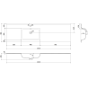 Mexen Orio meuble de salle de bain 160 cm avec lavabo Otis gauche, 2S, 1D, noir mat - 91A13-16047-3-BBFFF71-W18L71
