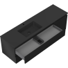 Mexen Orio meuble de salle de bain 160 cm avec lavabo Otis gauche, 2S, 1D, noir mat - 91A13-16047-3-BBFFF71-W18L71