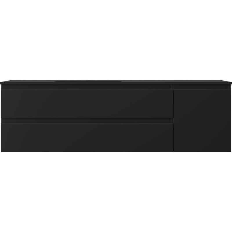 Mexen Orio armoire de salle de bain 160 cm avec lavabo Otis gauche, 2S, 1D, noir mat - 91A13-16047-3-BBFFF71-W18L71