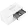 Mexen Orio meuble de salle de bain 90 cm avec lavabo Otis droit, 2S, 1D, blanc brillant - 91A13-09047-3-BBFFF00-W18P00