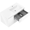Mexen Orio meuble de salle de bains 90 cm avec lavabo Otis à droite, 2S, 1D, blanc brillant - 91A13-09047-3-BBFFF00-W18P00