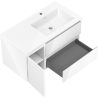 Mexen Orio meuble de salle de bain 90 cm avec lavabo Otis droit, 2S, 1D, blanc brillant - 91A13-09047-3-BBFFF00-W18P00