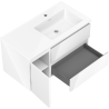 Mexen Orio meuble de salle de bains 90 cm avec lavabo Otis à droite, 2S, 1D, blanc brillant - 91A13-09047-3-BBFFF00-W18P00