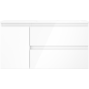 Mexen Orio meuble de salle de bain 90 cm avec lavabo Otis droit, 2S, 1D, blanc brillant - 91A13-09047-3-BBFFF00-W18P00
