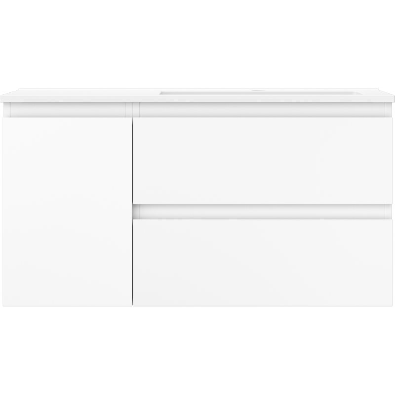 Mexen Orio meuble de salle de bain 90 cm avec lavabo Otis droit, 2S, 1D, blanc mat - 91A13-09047-3-BBFFF01-W18P01
