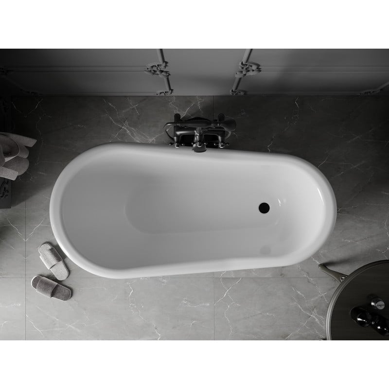 Mexen Retro baignoire autoportante 150 x 73 cm, blanche, pieds noirs - 53251507300-70