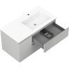 Mexen Orio armoire de salle de bain 90 cm avec lavabo Otis droit, 2S, 1D, gris mat/blanc mat - 91A13-09047-3-BBFFF62-W18P01
