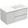 Mexen Orio armoire de salle de bain 90 cm avec lavabo Otis droit, 2S, 1D, gris mat/blanc mat - 91A13-09047-3-BBFFF62-W18P01
