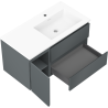 Mexen Orio armoire de salle de bain 90 cm avec lavabo Otis droit, 2S, 1D, graphite mat/blanc mat - 91A13-09047-3-BBFFF66-W18P01