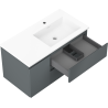Mexen Orio armoire de salle de bain 90 cm avec lavabo Otis droit, 2S, 1D, graphite mat/blanc mat - 91A13-09047-3-BBFFF66-W18P01