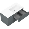 Mexen Orio meuble de salle de bain 90 cm avec lavabo Otis droit, 2S, 1D, graphite mat/blanc mat - 91A13-09047-3-BBFFF66-W18P01