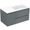 Mexen Orio armoire de salle de bain 90 cm avec lavabo Otis droit, 2S, 1D, graphite mat/blanc mat - 91A13-09047-3-BBFFF66-W18P01