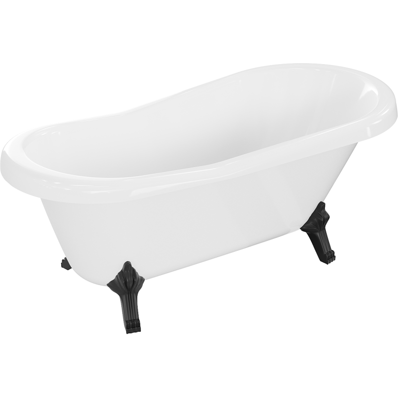 Mexen Retro baignoire autoportante 150 x 73 cm, blanche, pieds noirs - 53251507300-70