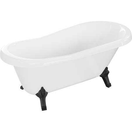 Mexen Retro baignoire autoportante 150 x 73 cm, blanche, pieds noirs - 53251507300-70