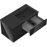 Mexen Orio meuble de salle de bain 90 cm avec lavabo Otis droit, 2T, 1P, noir brillant/noir mat - 91A13-09047-3-BBFFF70-W18P71