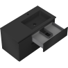 Mexen Orio armoire de salle de bain 90 cm avec lavabo Otis droit, 2T, 1P, noir mat - 91A13-09047-3-BBFFF71-W18P71