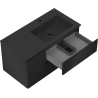 Mexen Orio meuble de salle de bains 90 cm avec lavabo Otis droit, 2S, 1D, noir mat - 91A13-09047-3-BBFFF71-W18P71