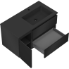Mexen Orio armoire de salle de bain 90 cm avec lavabo Otis droit, 2T, 1P, noir mat - 91A13-09047-3-BBFFF71-W18P71