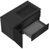 Mexen Orio meuble de salle de bains 90 cm avec lavabo Otis droit, 2S, 1D, noir mat - 91A13-09047-3-BBFFF71-W18P71