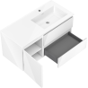 Mexen Orio armoire de salle de bain 100 cm avec lavabo Otis à droite, 2S, 1P, blanc brillant - 91A13-10047-3-BBFFF00-W18P00