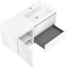 Mexen Orio armoire de salle de bains 100 cm avec lavabo Otis droit, 2S, 1D, blanc brillant - 91A13-10047-3-BBFFF00-W18P00