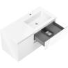 Mexen Orio armoire de salle de bains 100 cm avec lavabo Otis droit, 2S, 1D, blanc brillant - 91A13-10047-3-BBFFF00-W18P00