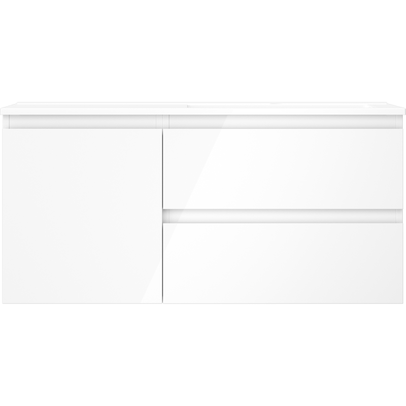 Mexen Orio armoire de salle de bains 100 cm avec lavabo Otis droit, 2S, 1D, blanc brillant - 91A13-10047-3-BBFFF00-W18P00