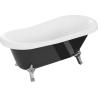 Mexen Retro baignoire autonome 150 x 73 cm, Blanc/Noir, pieds Chrome - 53251507375-00