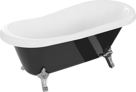Mexen Retro baignoire autonome 150 x 73 cm, Blanc/Noir, pieds Chrome - 53251507375-00